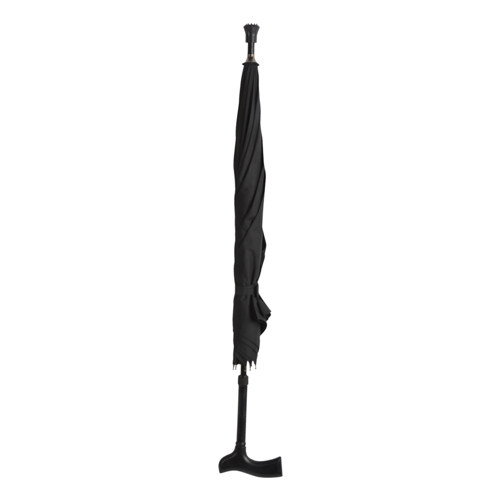 Wandelstok paraplu zwart