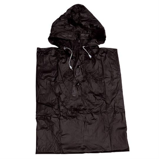 zwarte regenponcho