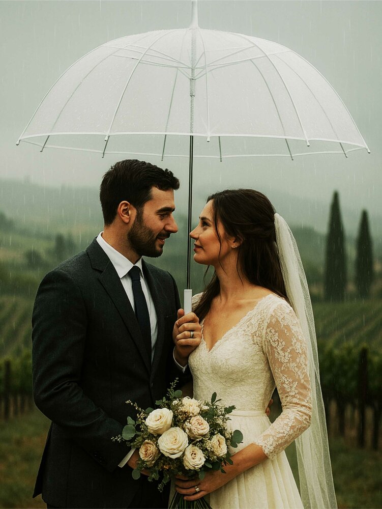 Trouwparaplu doorzichtig XXL