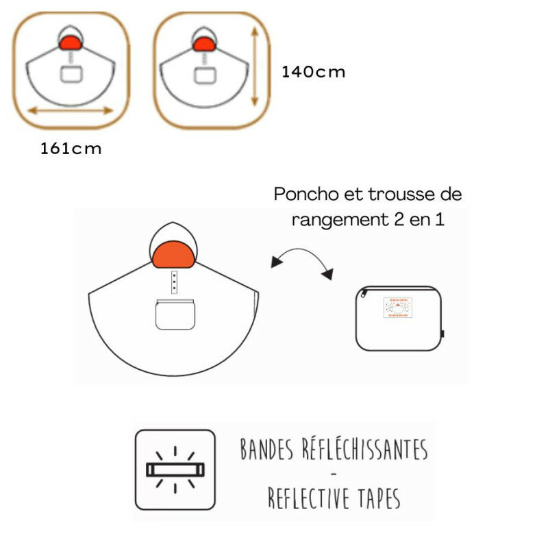 Luxe regenponcho panterprint camel &amp; zwart