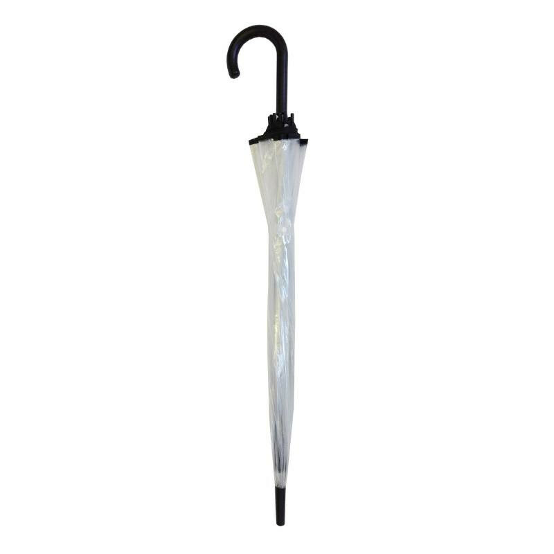 Grote transparante paraplu met zwarte rand 102 cm