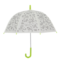 creatieve paraplu met leuke kleuren stiften om zelf in te kleuren