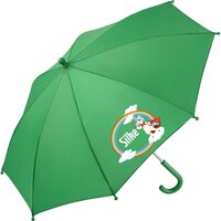 Kinderparaplu met naam &ndash; Unicorn in groen. Met de naam van je kind en vrolijke eenhoornfiguren voor plezier op regenacht