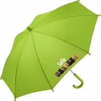Kinderparaplu met naam &ndash;poesjes  lime, vrolijke poezenprints voor plezier in de regen