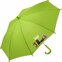 Kinderparaplu met naam &ndash; grappige dieren in lime, vrolijke humor dierenprints  voor plezier in de regen.