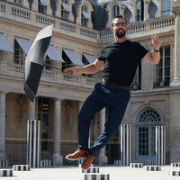 Smati automatische paraplu zwart met gerecycled PET