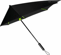 STORMaxi zwarte en lime groen aerodynamische stormparaplu