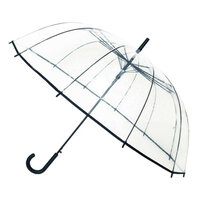 Grote transparante paraplu met zwarte rand 102 cm