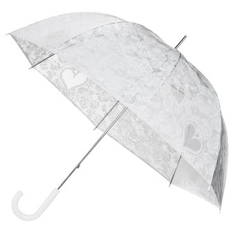 Doorzichtige witte kanten paraplu