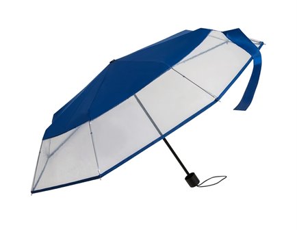 doorzichtige blauwe paraplu