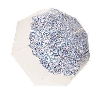 Smati Paisley Windproof - Transparent - Auto Open - &oslash; 85 cm - Paisley Blauw