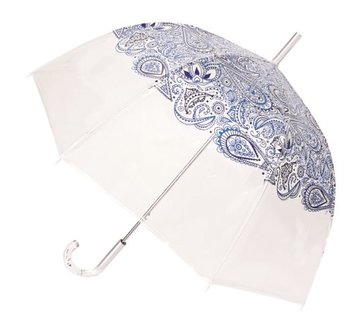 Smati Paisley Windproof - Transparent - Auto Open - &oslash; 85 cm - Paisley Blauw