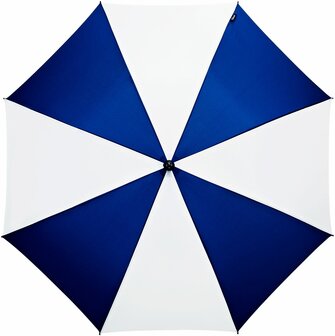 automaat en windproof paraplu blauw/wit