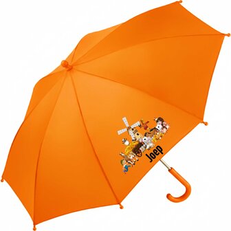 Kinderparaplu met eigen naam en boederijdieren afbeelding, al vanaf 1 stuks.