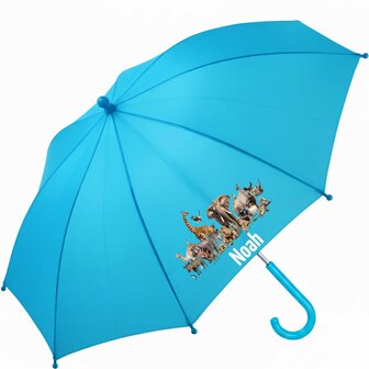 Kinderparaplu met eigen naam oerwouddieren zonder venster afbeelding, al vanaf 1 stuks.