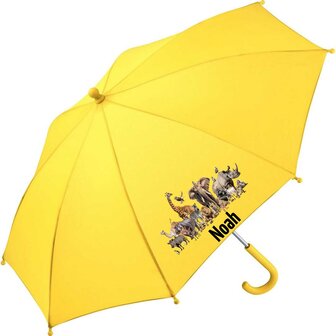 Kinderparaplu met eigen naam oerwouddieren zonder venster afbeelding, al vanaf 1 stuks.
