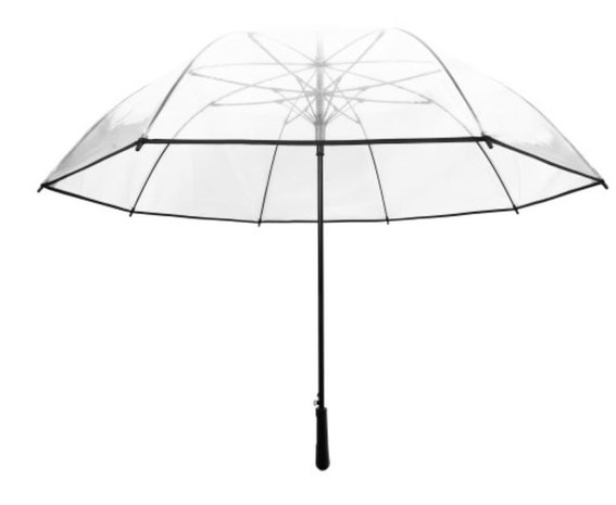 Doorzichtige paraplu met zwart randje