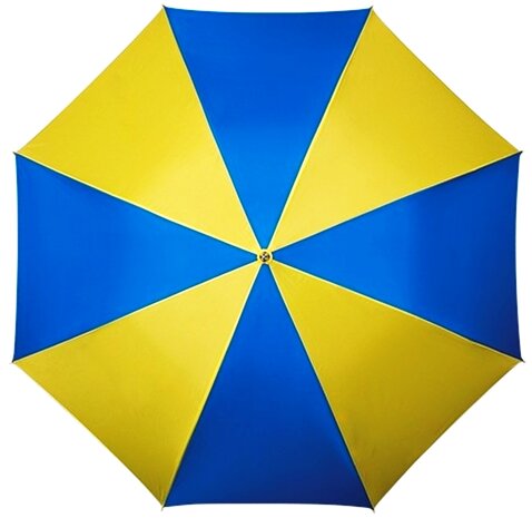 paraplu geel/blauw windproof