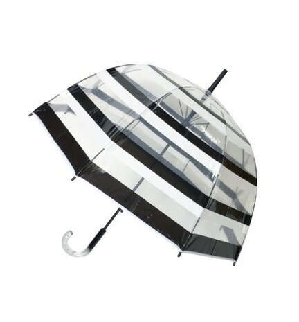 Doorzichtige paraplu zwart-wit