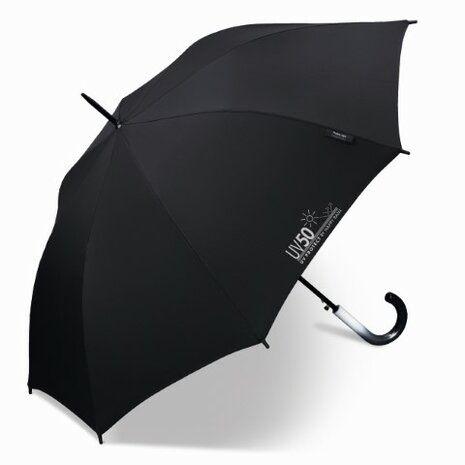 UV paraplu met haak , automatisch en windproof  kleur black UPF 50+ 45101