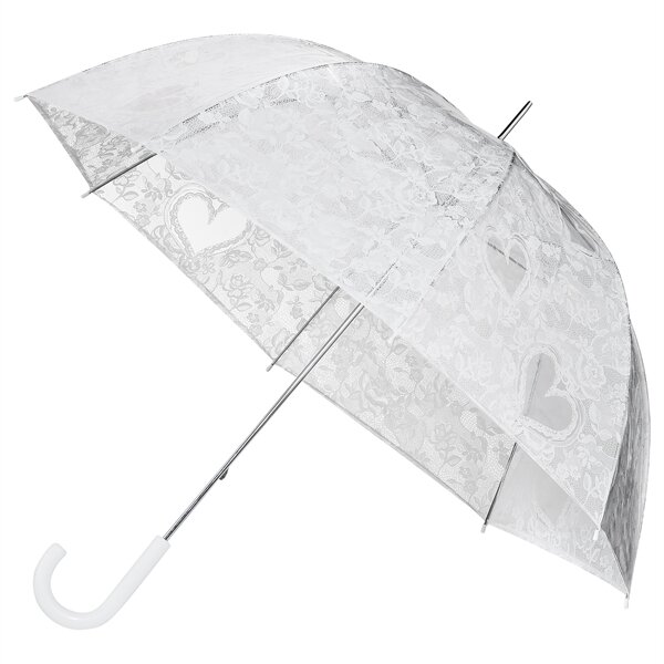 Doorzichtige witte hart kanten paraplu