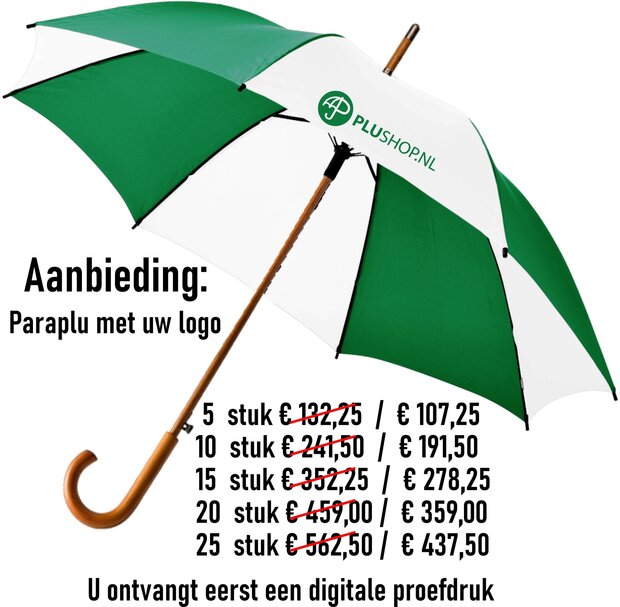 aanbieding paraplu met logo