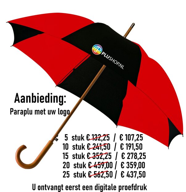 uitverkoop paraplu met logo