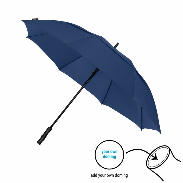 blauwe stormparaplu