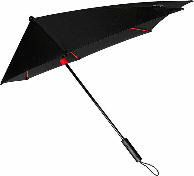 STORMaxi zwarte rood aerodynamische stormparaplu