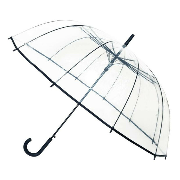 Grote transparante paraplu met zwarte rand 102 cm