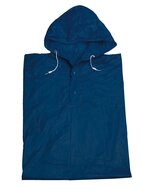 blauwe regenponcho