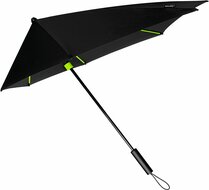 STORMaxi zwarte en lime groen aerodynamische stormparaplu