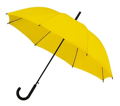 Golfparaplu geel met zwarte haak