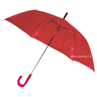 Transparante paraplu - Rood