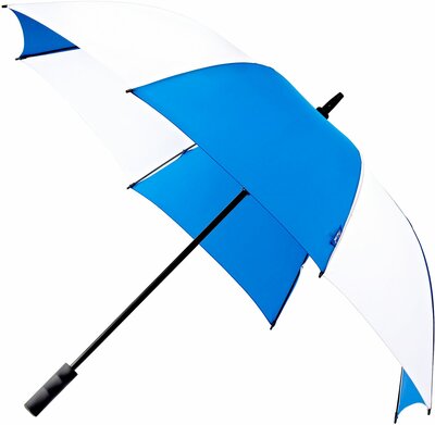 Falcone® golfparaplu blauw-wit, automaat, windproof.