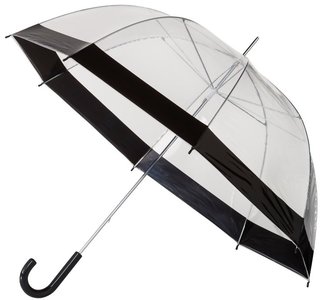 Doorzichtige paraplu met zwarte rand